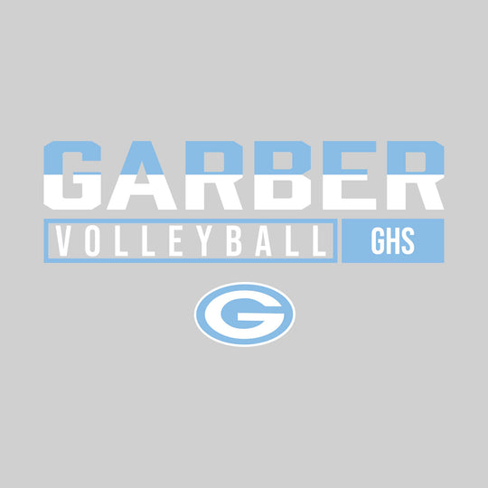 Garber Dukes - Volleyball - Split-Color School Name With Acronym Over Mascot