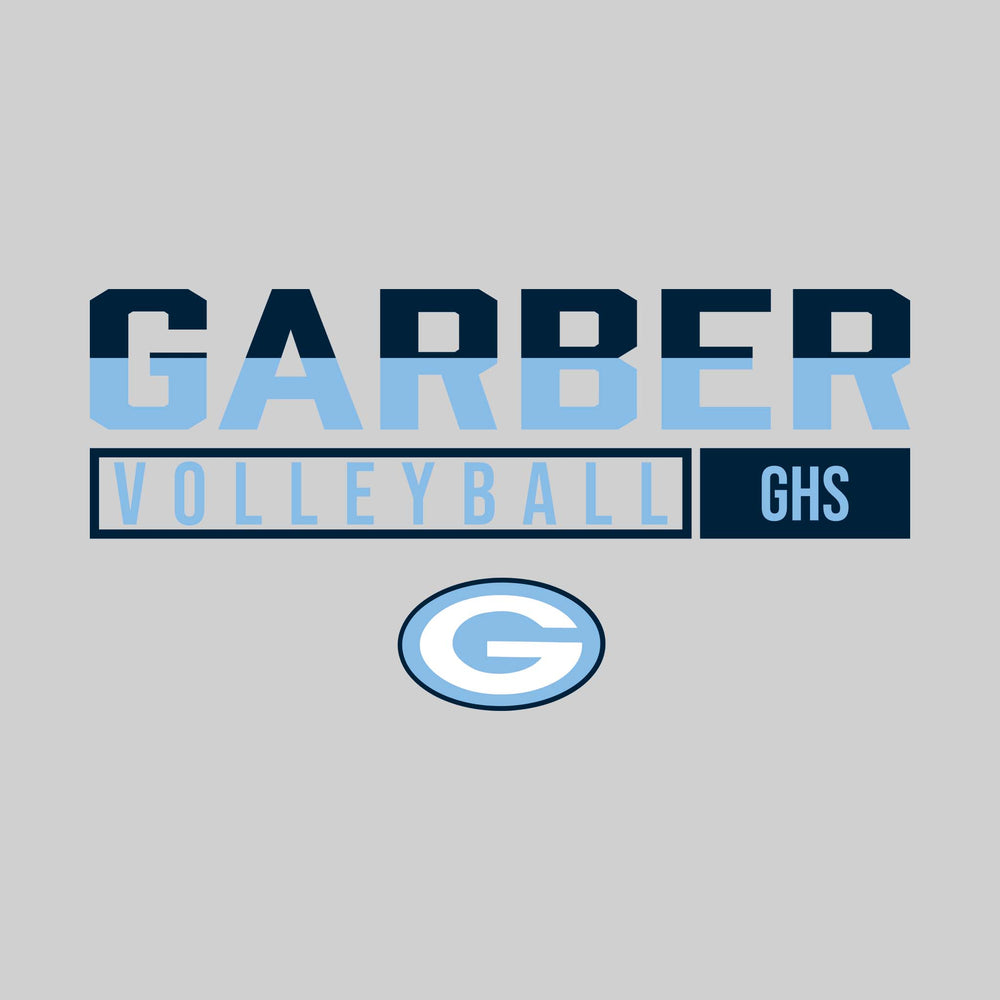 Garber Dukes - Volleyball - Split-Color School Name With Acronym Over Mascot