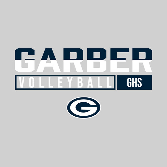 Garber Dukes - Volleyball - Split-Color School Name With Acronym Over Mascot