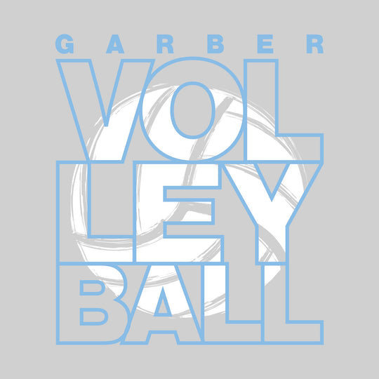 Garber Dukes - Volleyball - Stacked Letters with Sketched Volleyball Inset
