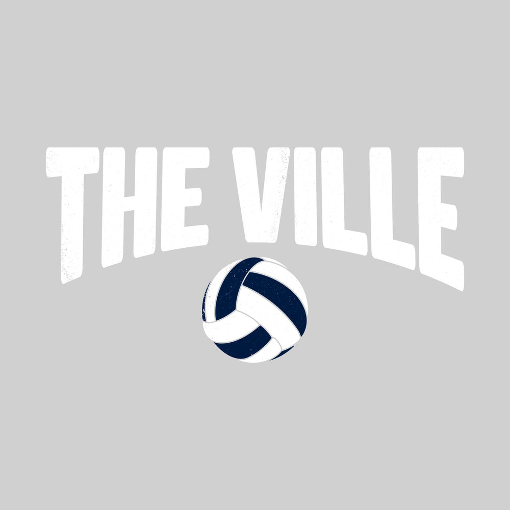 Garber Dukes - Volleyball - The Ville - Arched Text Over Volleyball - Distressed