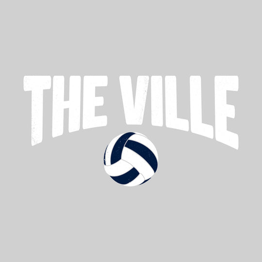 Garber Dukes - Volleyball - The Ville - Arched Text Over Volleyball - Distressed