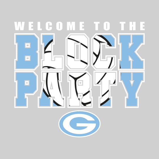 Garber Dukes - Volleyball - Welcome to the Block Party - Carolina Blue & Navy