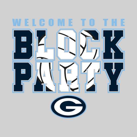 Garber Dukes - Volleyball - Welcome to the Block Party - Carolina Blue & Navy