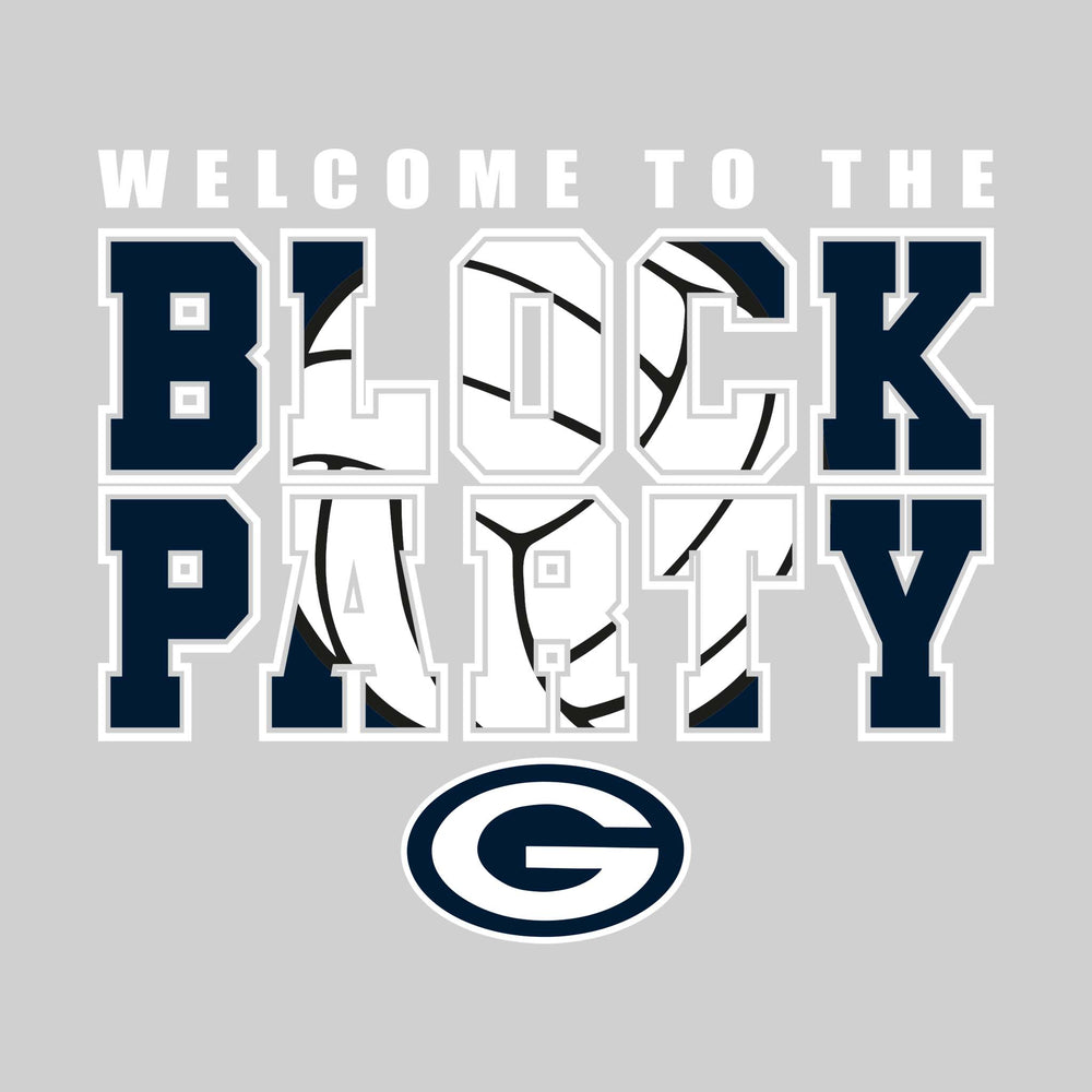 Garber Dukes - Volleyball - Welcome to the Block Party - Carolina Blue & Navy