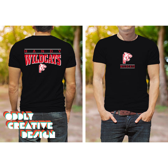 Handy Wildcats - Spirit Wear - Mascot Over Bracketed Name
