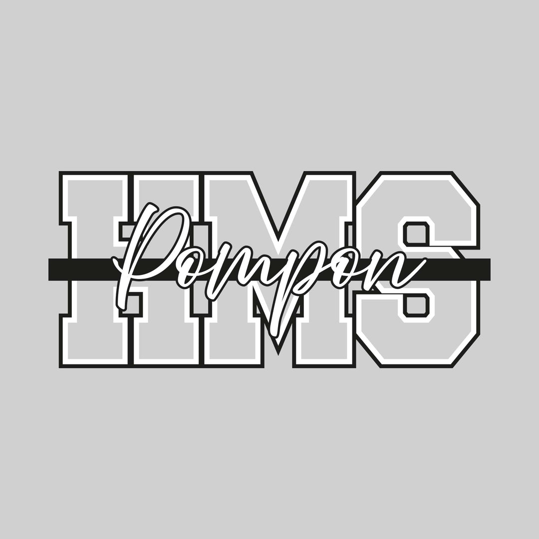 Handy Wildcats - Pompon - Outlined HMS with Cursive Pompon & Color Bar