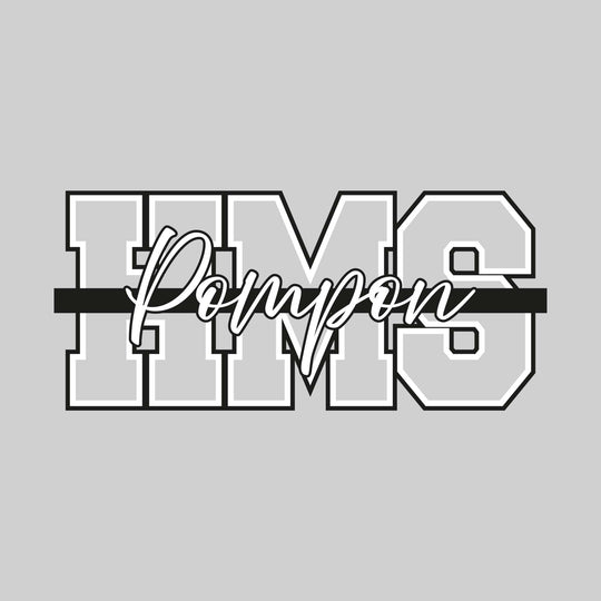 Handy Wildcats - Pompon - Outlined HMS with Cursive Pompon & Color Bar