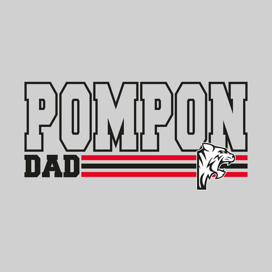 Handy Wildcats - Pompon - Pompon Dad - Outlined Pompon with Color Bars