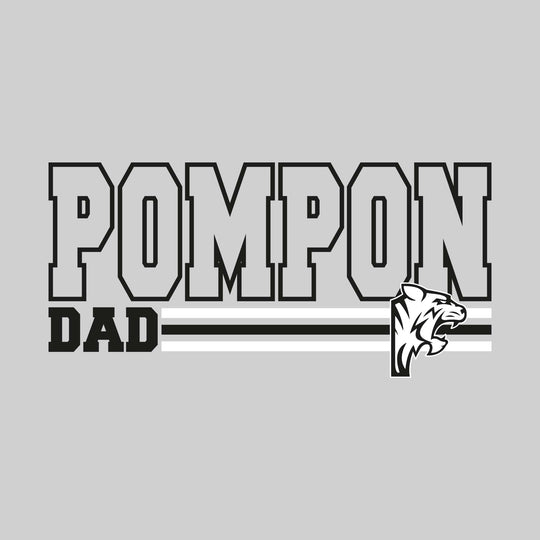 Handy Wildcats - Pompon - Pompon Dad - Outlined Pompon with Color Bars