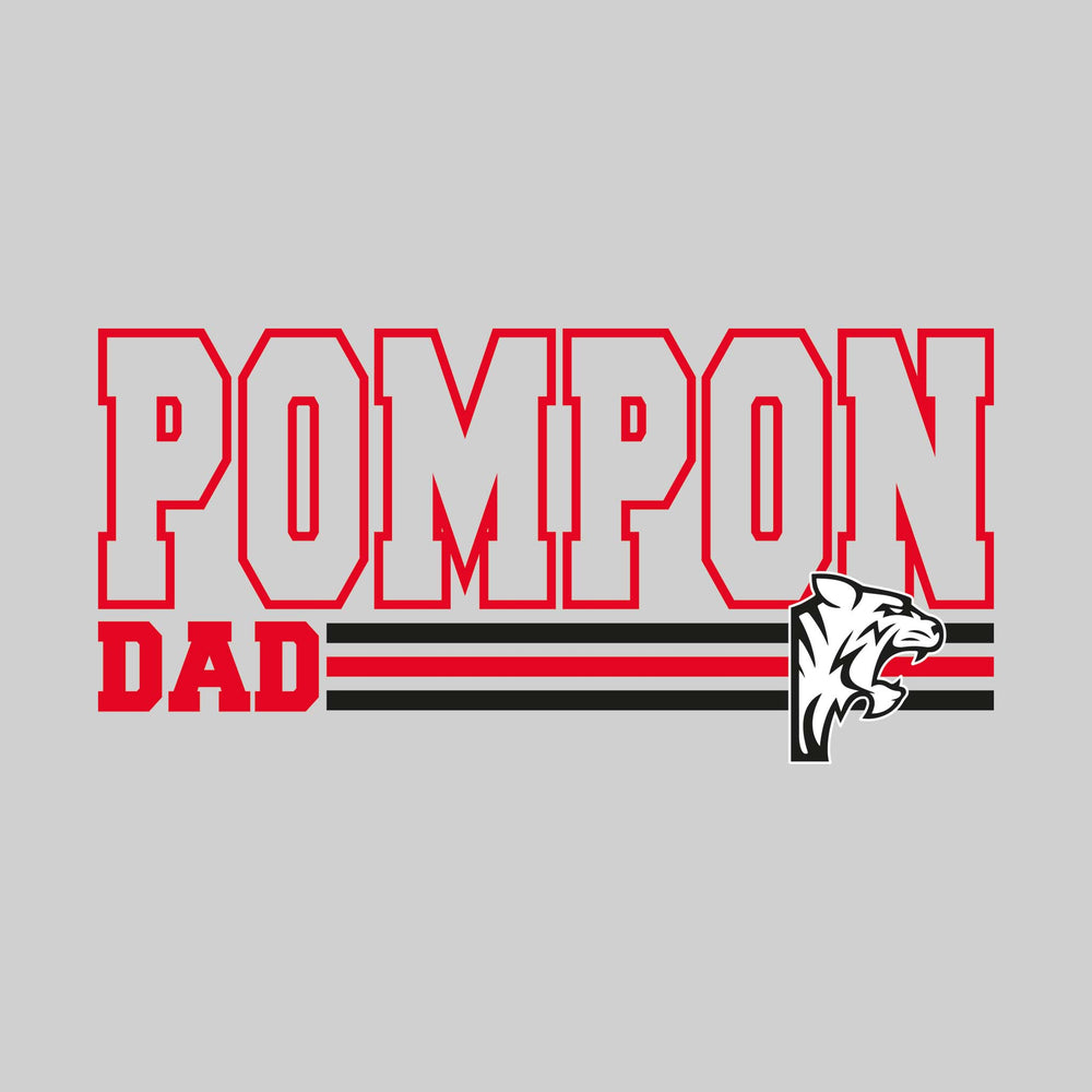 Handy Wildcats - Pompon - Pompon Dad - Outlined Pompon with Color Bars