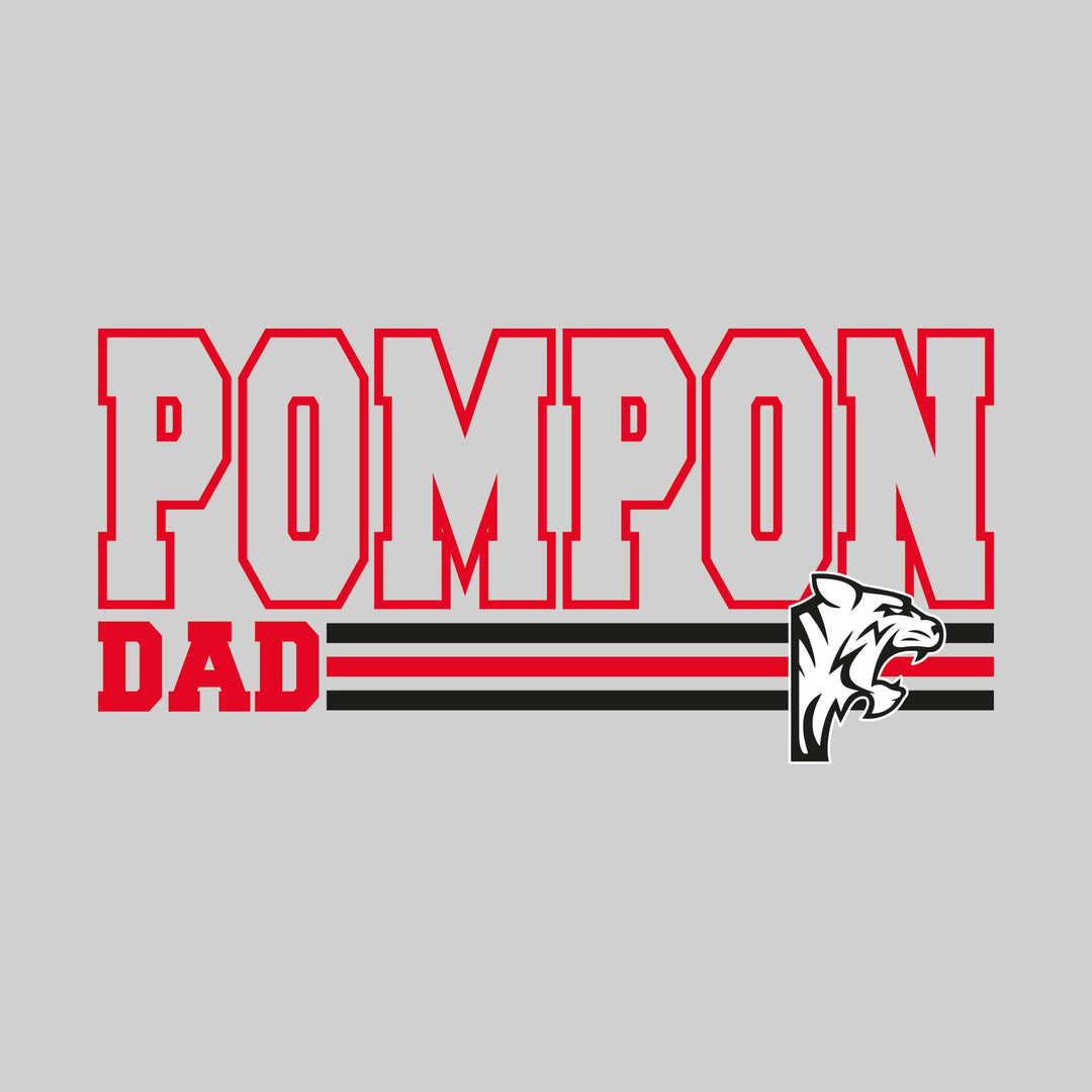 Handy Wildcats - Pompon - Pompon Dad - Outlined Pompon with Color Bars
