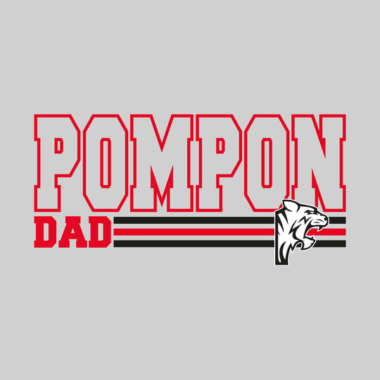 Handy Wildcats - Pompon - Pompon Dad - Outlined Pompon with Color Bars