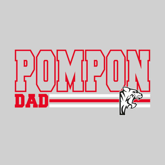 Handy Wildcats - Pompon - Pompon Dad - Outlined Pompon with Color Bars