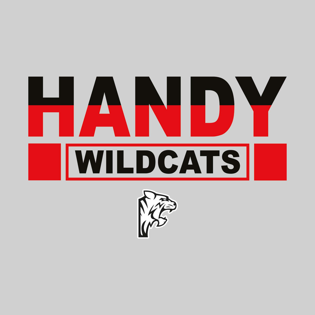 Handy Wildcats - Spirit Wear - Boxed Mascot Name - Split-Color