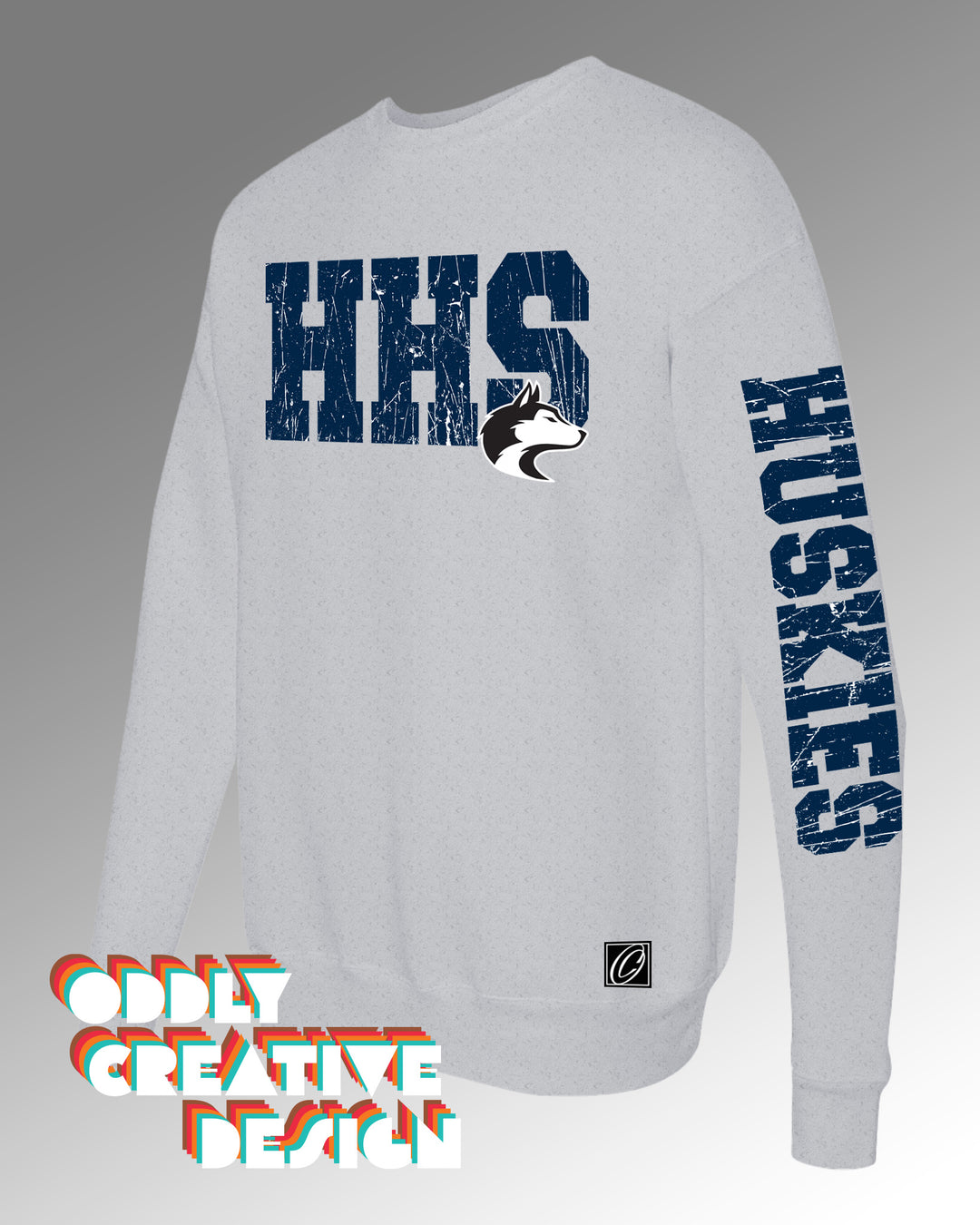 School Acronym with Mascot - Distressed - with Sleeve Print