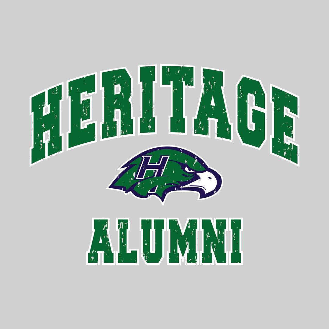 Heritage Hawks - Alumni - Arched School Name Over Mascot