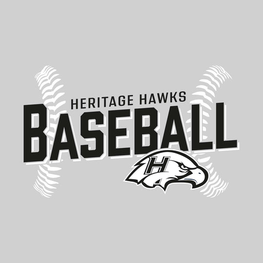 Heritage Hawks - Baseball - Angled Baseball with Baseball Stitches