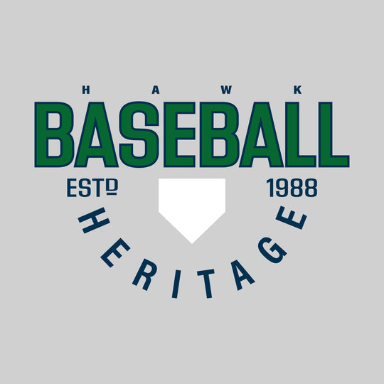 Heritage Hawks - Baseball - Baseball with Established Year and Arched School Name