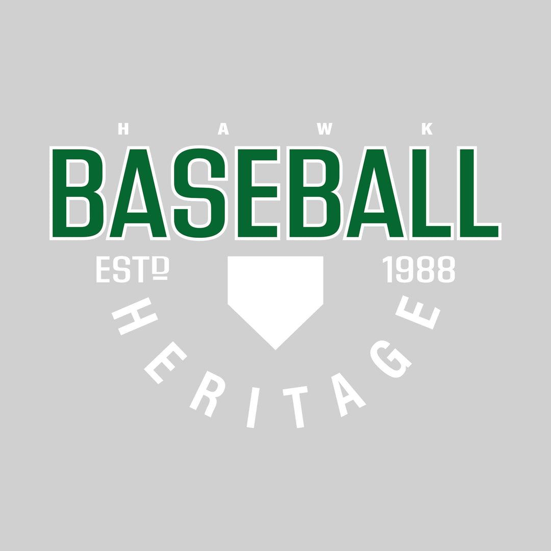 Heritage Hawks - Baseball - Baseball with Established Year and Arched School Name