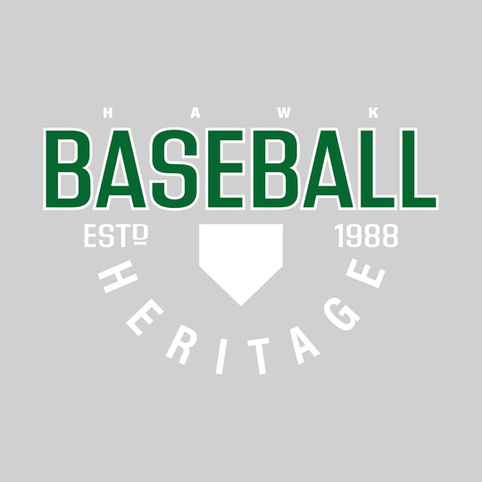 Heritage Hawks - Baseball - Baseball with Established Year and Arched School Name