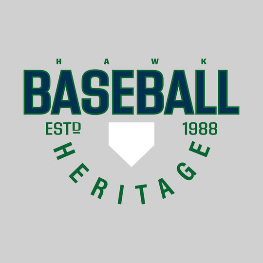 Heritage Hawks - Baseball - Baseball with Established Year and Arched School Name