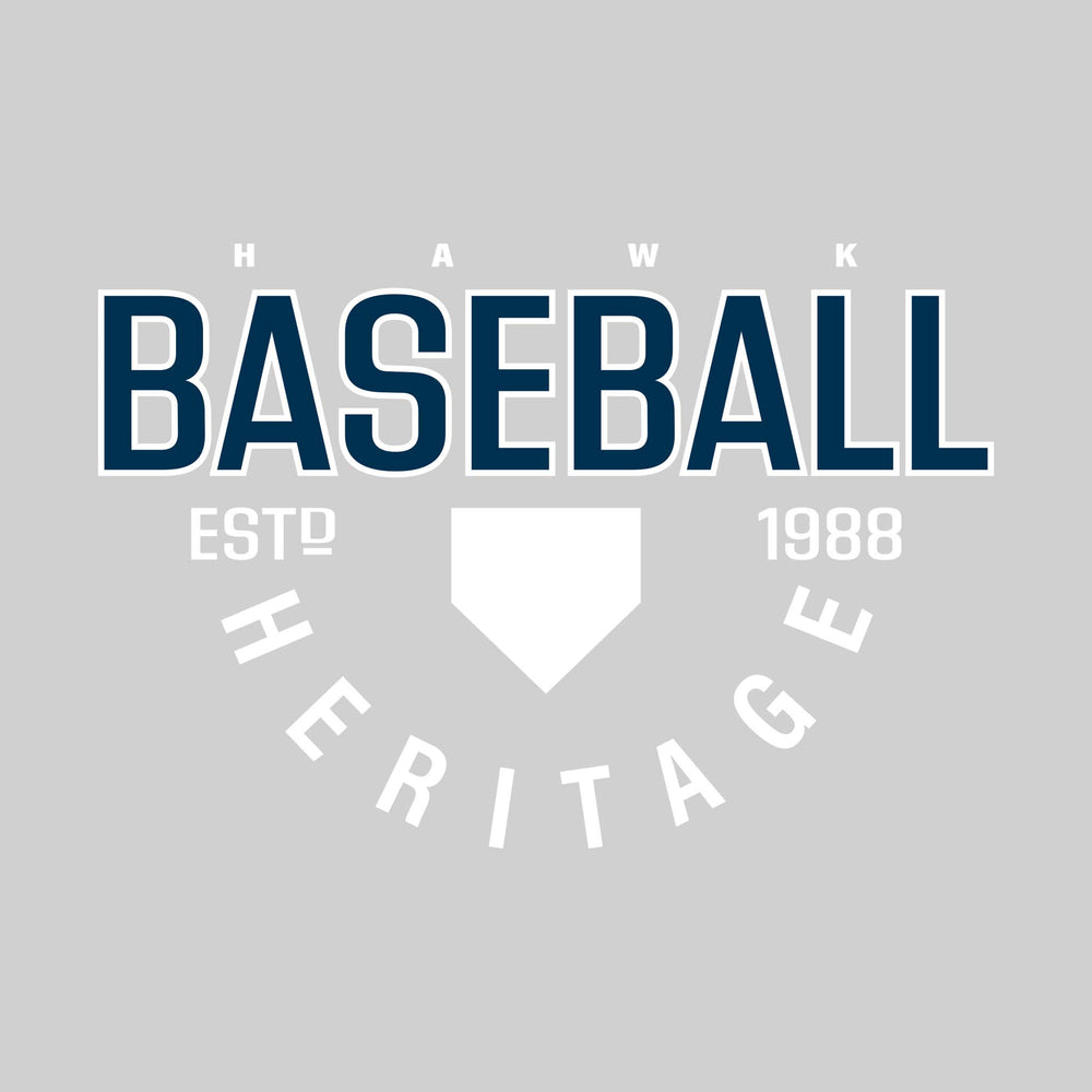 Heritage Hawks - Baseball - Baseball with Established Year and Arched School Name