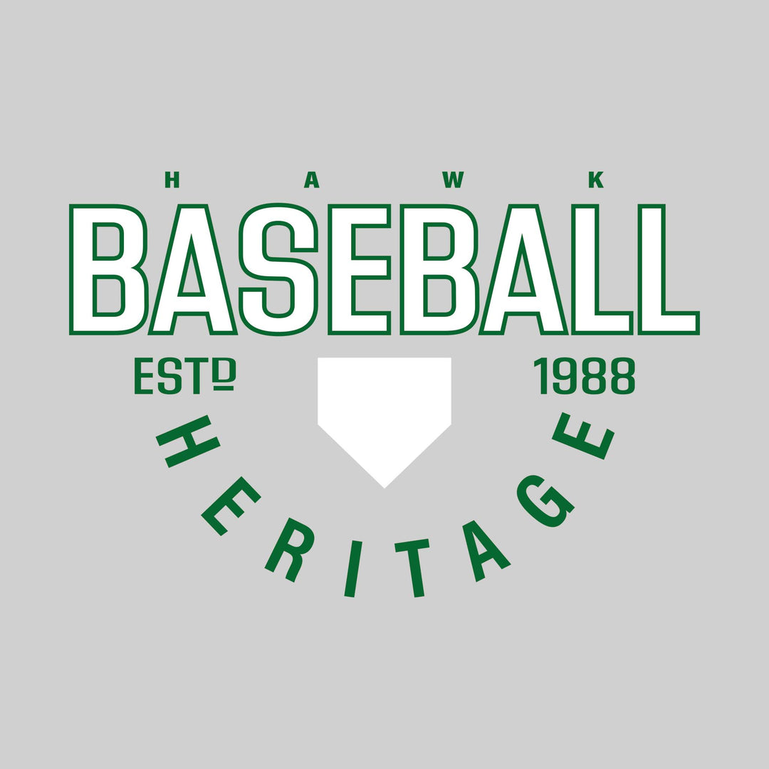Heritage Hawks - Baseball - Baseball with Established Year and Arched School Name