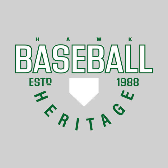 Heritage Hawks - Baseball - Baseball with Established Year and Arched School Name