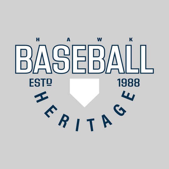 Heritage Hawks - Baseball - Baseball with Established Year and Arched School Name