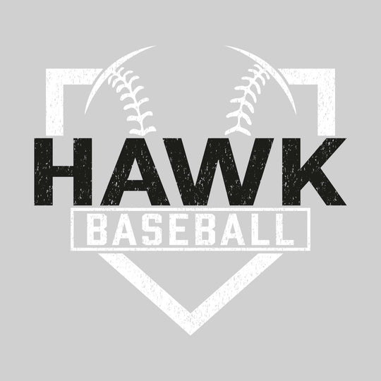 Heritage Hawks - Baseball - Home Plate with Mascot Name - Distressed