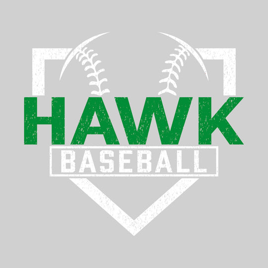 Heritage Hawks - Baseball - Home Plate with Mascot Name - Distressed