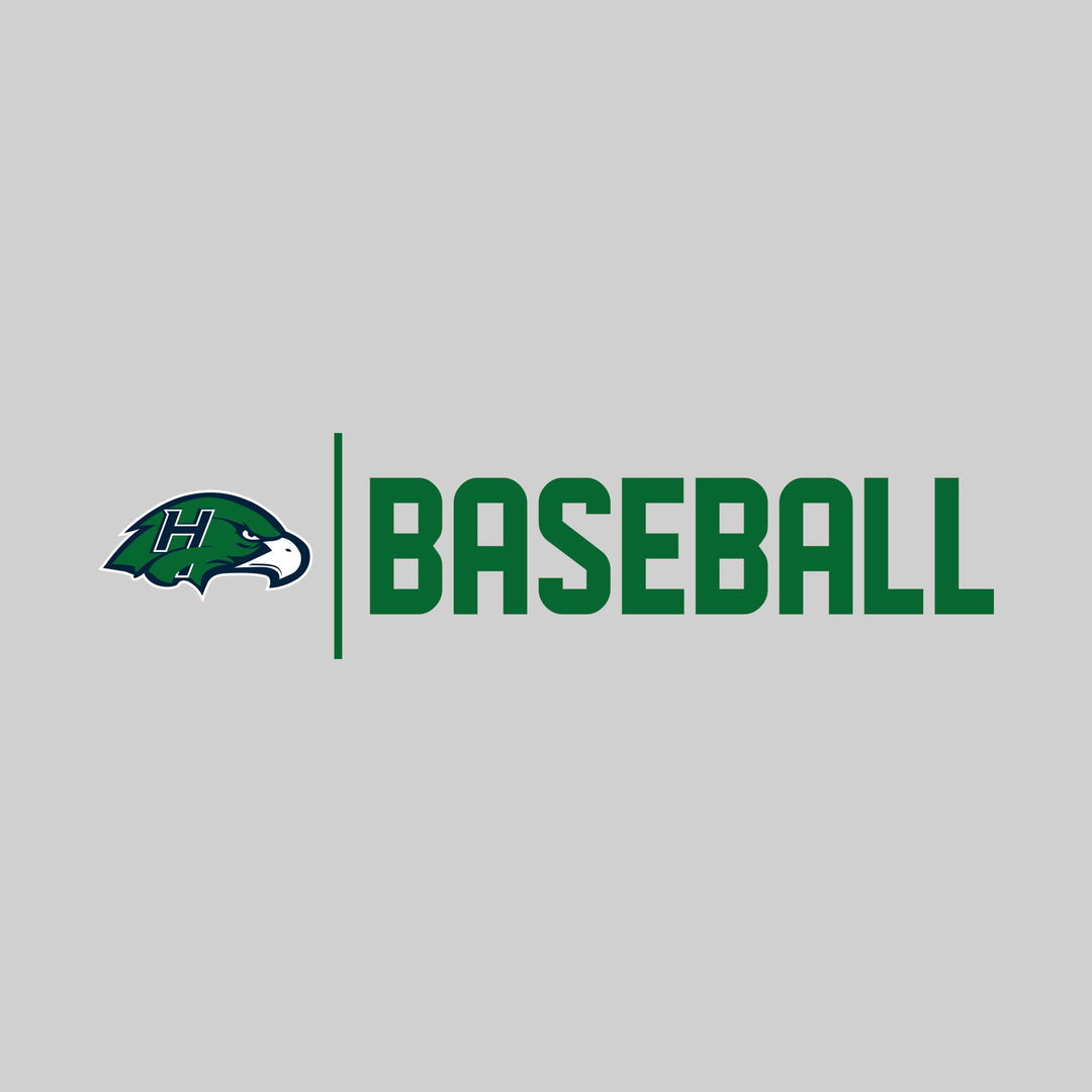 Heritage Hawks - Baseball - Mascot with Divider & Baseball Text