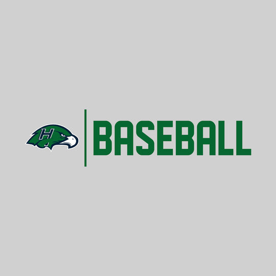 Heritage Hawks - Baseball - Mascot with Divider & Baseball Text