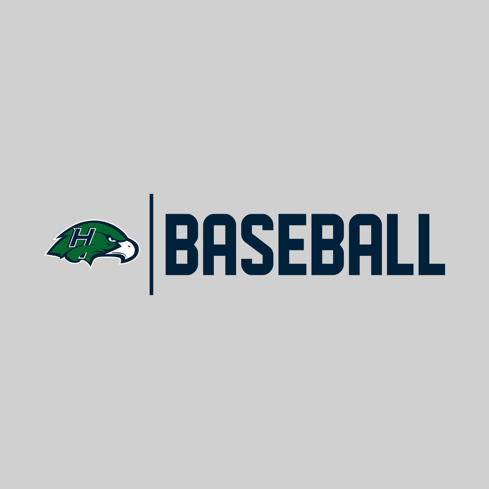 Heritage Hawks - Baseball - Mascot with Divider & Baseball Text