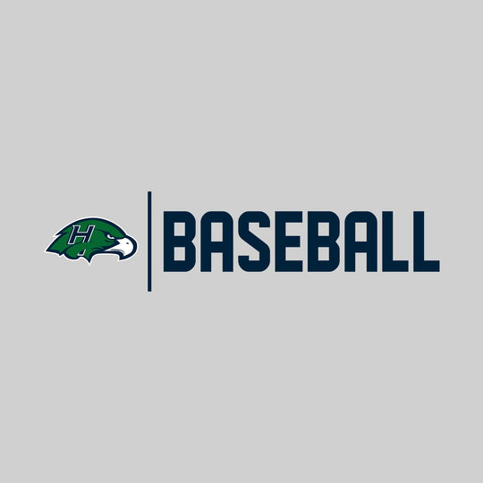 Heritage Hawks - Baseball - Mascot with Divider & Baseball Text