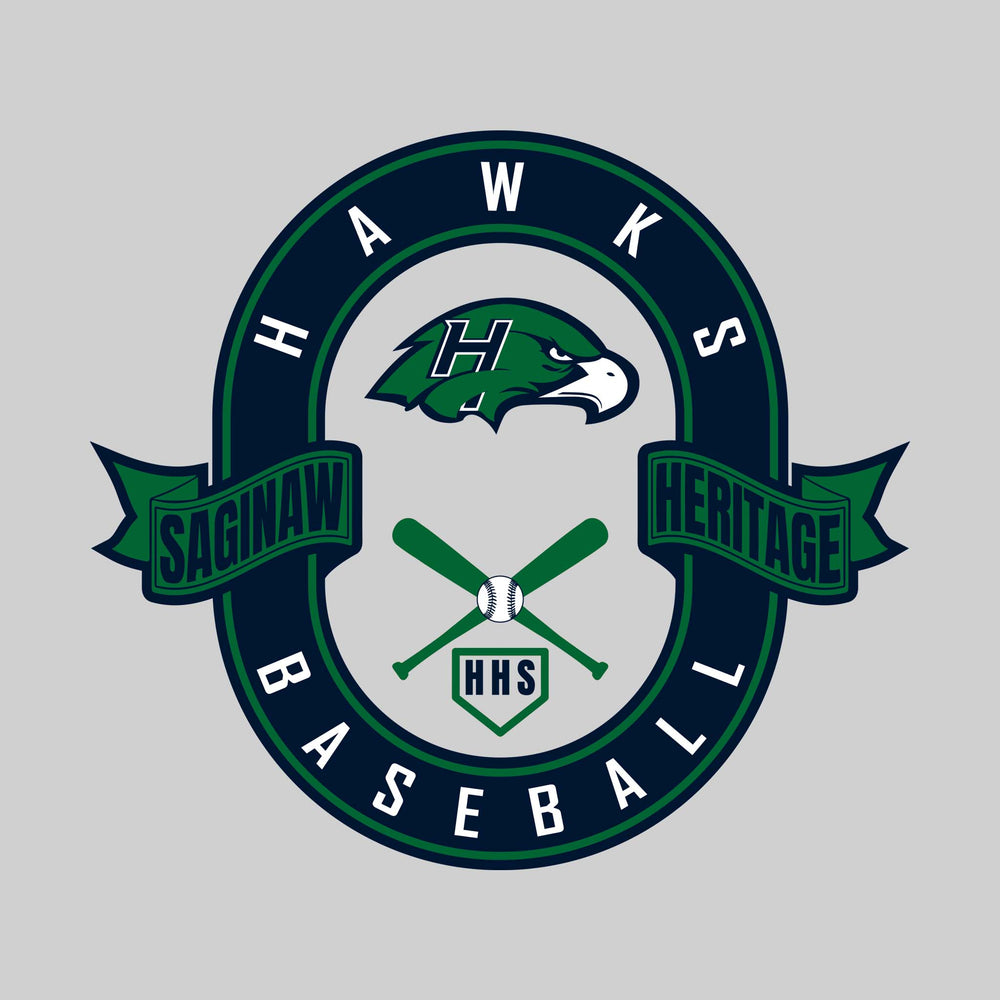 Heritage Hawks - Baseball - Oval with Banners