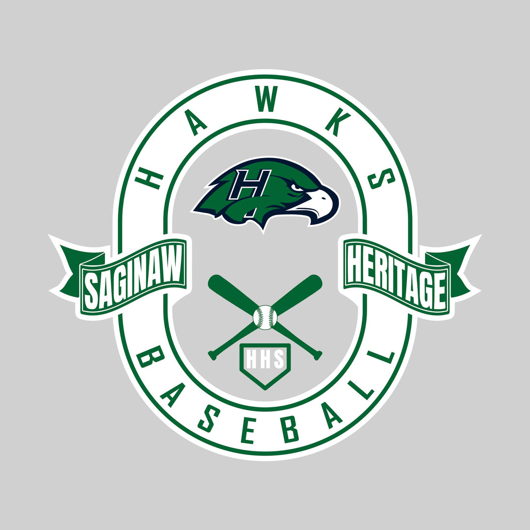 Heritage Hawks - Baseball - Oval with Banners