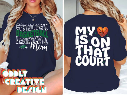 Heritage Hawks - Basketball - Basketball Mom - My Heart is on That Court