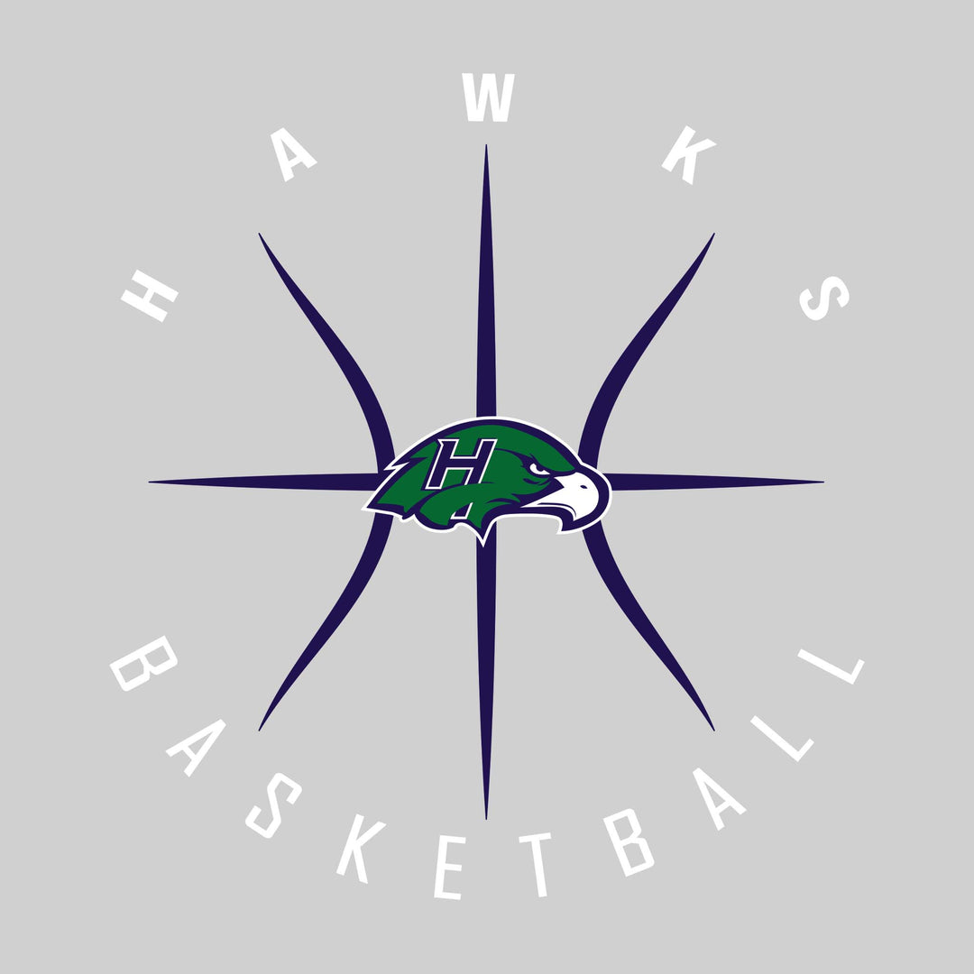 Heritage Hawks - Basketball - Circle Text with Threads