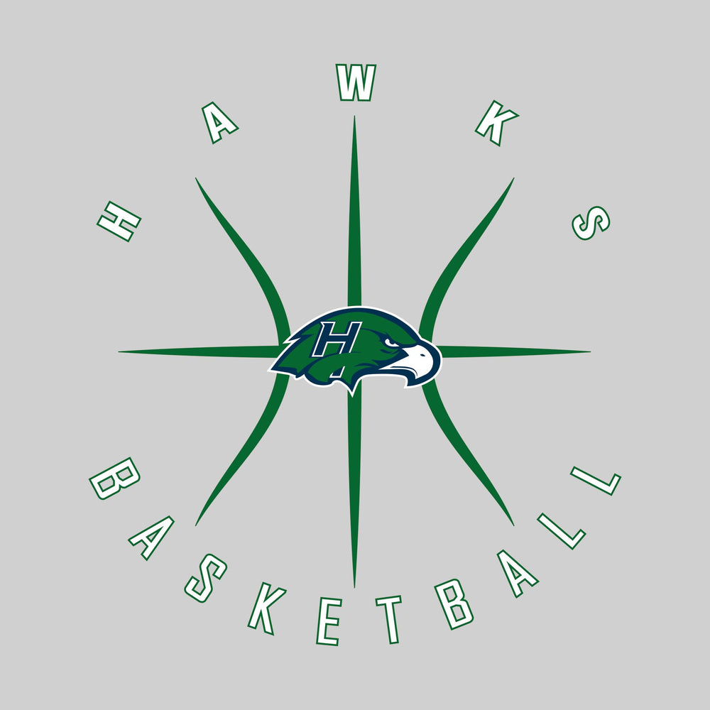 Heritage Hawks - Basketball - Circle Text with Threads