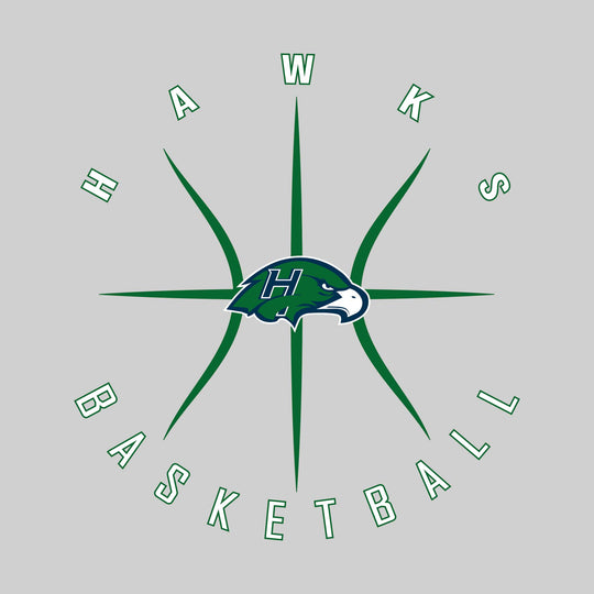 Heritage Hawks - Basketball - Circle Text with Threads