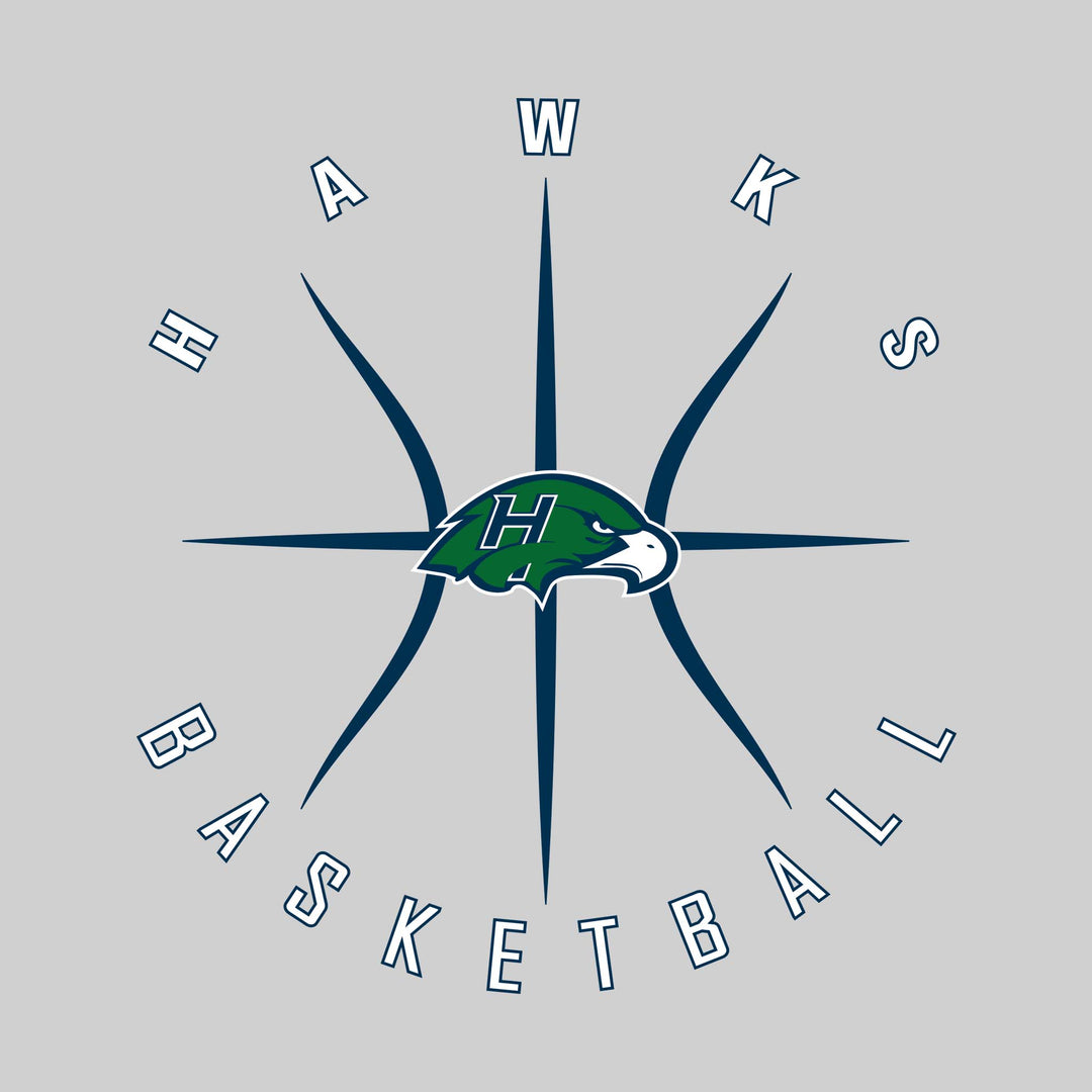 Heritage Hawks - Basketball - Circle Text with Threads