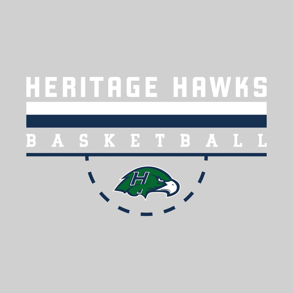 Heritage Hawks - Basketball - Double Color Lines with Free-Throw Half Circle