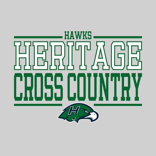 Heritage Hawks - Cross Country - Bracketed School Name with Mascot
