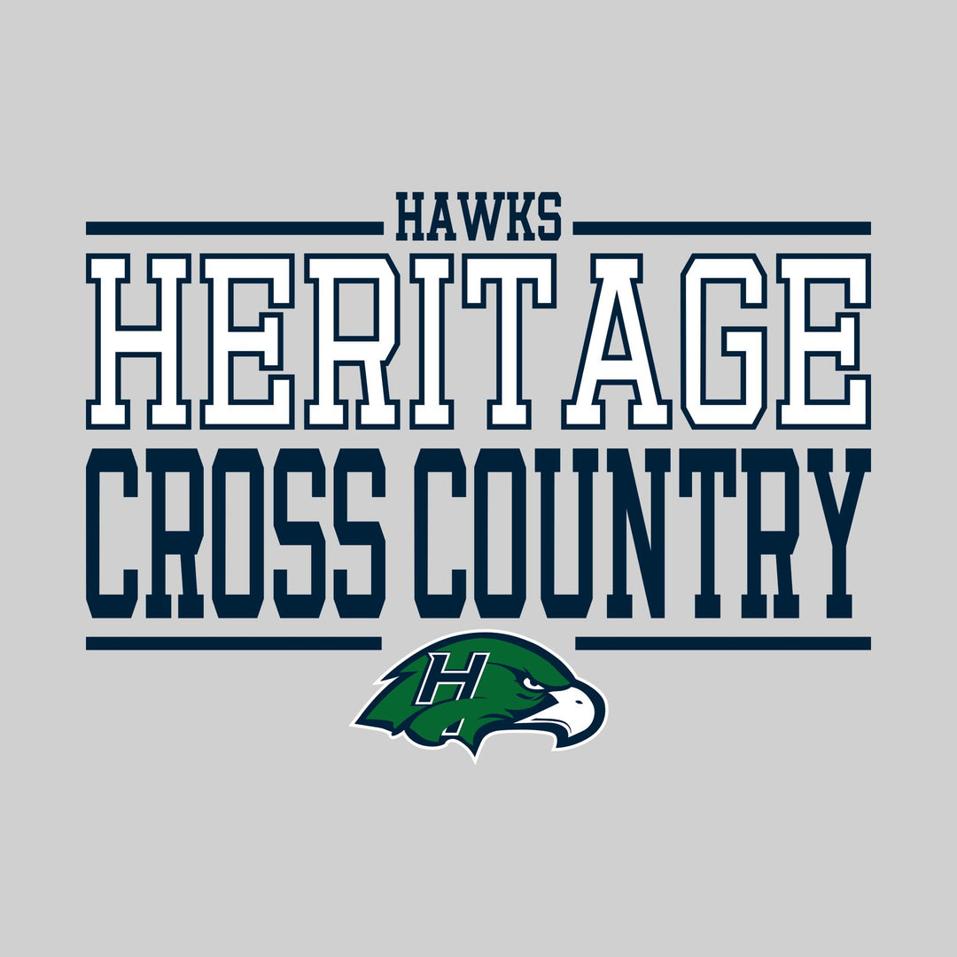 Heritage Hawks - Cross Country - Bracketed School Name with Mascot