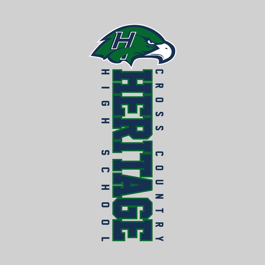 Heritage Hawks - Cross Country - Vertical School Name with Upper Mascot