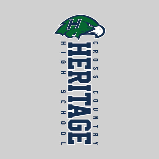 Heritage Hawks - Cross Country - Vertical School Name with Upper Mascot