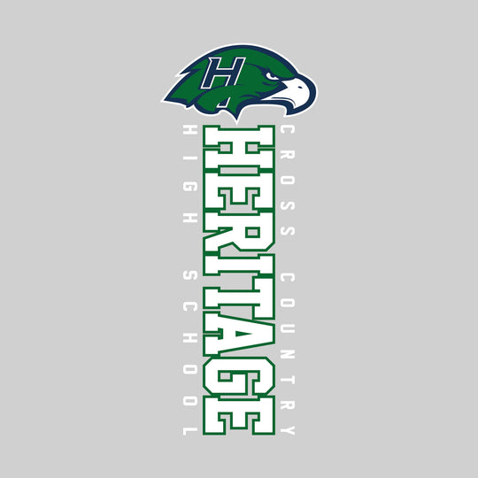 Heritage Hawks - Cross Country - Vertical School Name with Upper Mascot