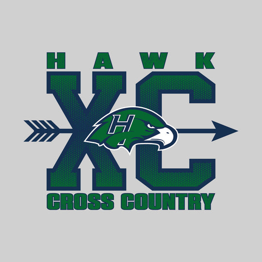 Heritage Hawks - Cross Country - XC with Arrow and Mascot